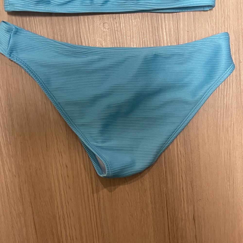 Bright Blue Ribbed Bikini Set-See Measurements - Picture 4 of 8